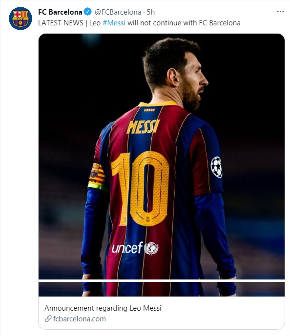 Nóng – Chính thức Messi rời Barcelona